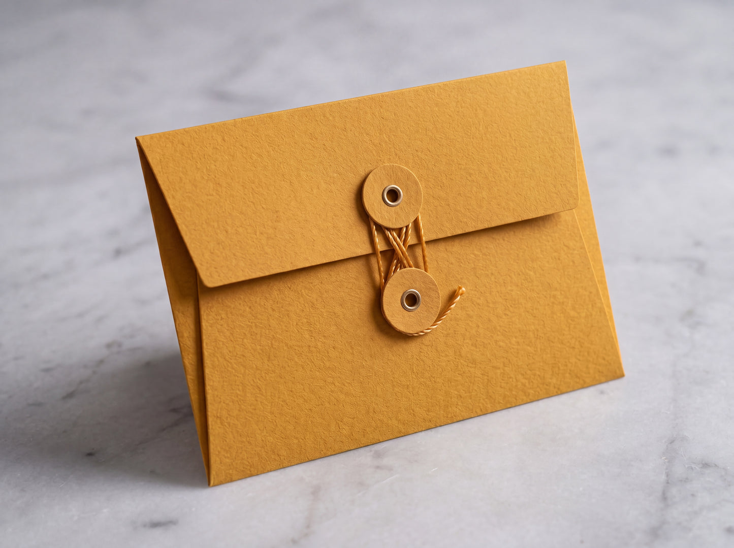 Citrine | Premium Button & String Envelope + Blank White Card