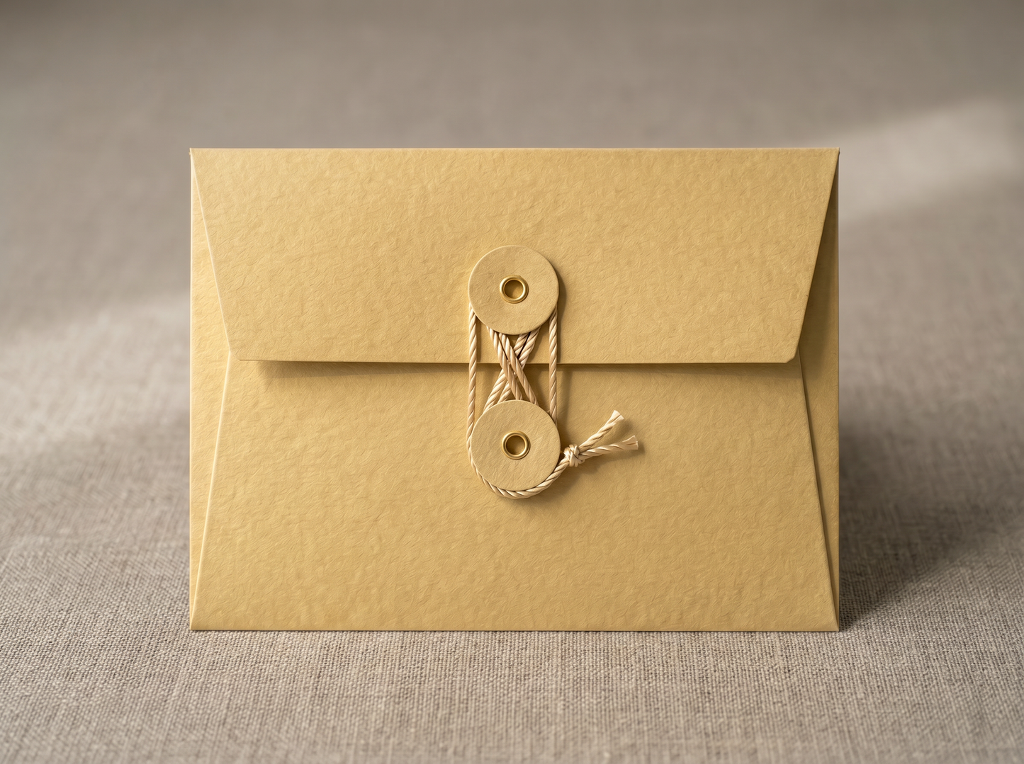 Harvest | Premium Button & String Envelope + Blank White Card