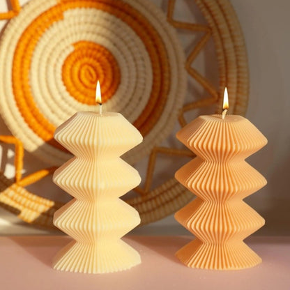 Hygges sculptural pillar candle